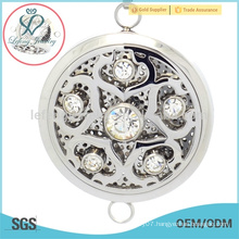 Stainless steel aroma diffuser pendant locket,hollow stainless steel aromatherapy locket jewelry